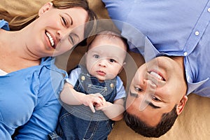 Mixed Race Family Lying on a Blanket