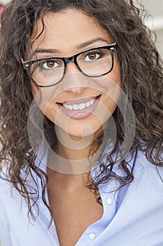 Mixed Race Latina Woman Girl Wearing Glasses