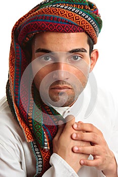 Mixed race middle eastern man photo