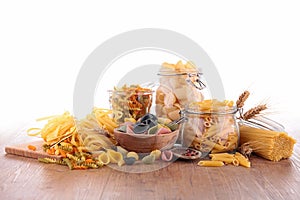 Mixed raw pasta