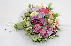Mixed roses flowers wedding bouquet