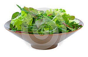 Mixed Salad Greens over white