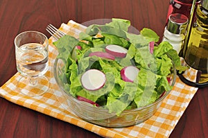 Mixed salad with lettuce and radish