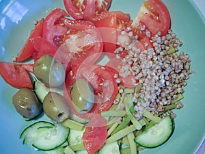 Mixed salad vegan dish
