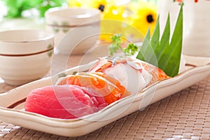 Mixed sashimi set.