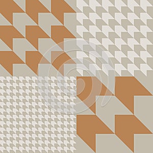 Mixed scale houndstooth squares seamless vector pattern.