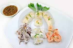 Mixed seafood casually dip