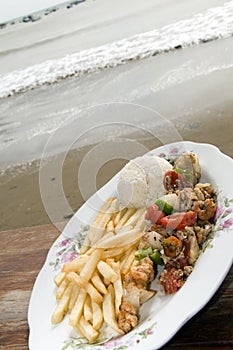 Mixed seafood kabob nicaragua