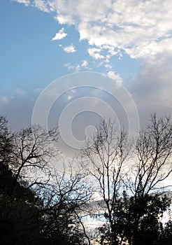 Mixed sky in winter