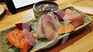 Mixed sliced fish sashimi