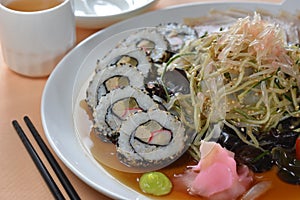 Mixed vegetable sushi platter