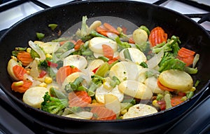 Mixed vegetables cooked