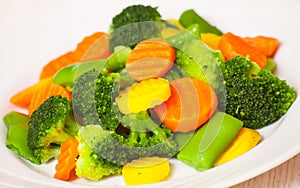 Mixed vegetables on a plate