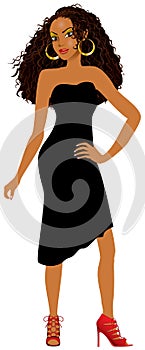 Mixed Woman Black Dress