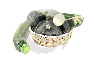 Mixed Zucchini in a basket