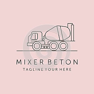 mixer beton icon line art logo vector symbol illustration design