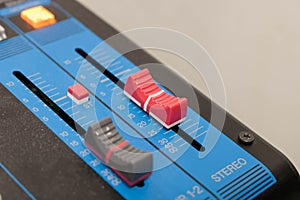 Mixer, closeup button to increase or decrease sound stereo.