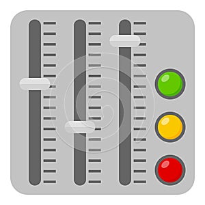 Mixer or Equalizer Flat Icon Isolated on White