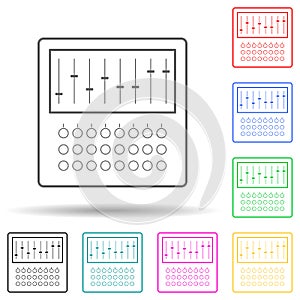 mixer multi color style icon. Simple thin line, outline vector of media icons for ui and ux, website or mobile application