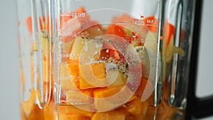 Mixer orange and yellow vegetables