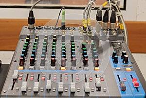 Mixer in recording room.