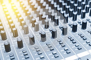 The mixer table or fader board