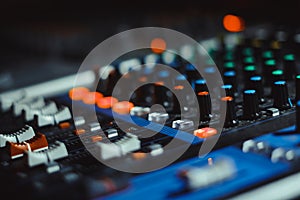 Mixing console at the concert