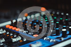 Mixing console at the concert