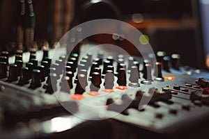 Mixing console at the concert