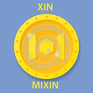 Mixin Coin cryptocurrency blockchain icon. Virtual electronic, internet money or cryptocoin symbol, logo