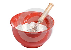 Mixing bowl with flour