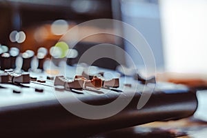 Mixing console at the concert