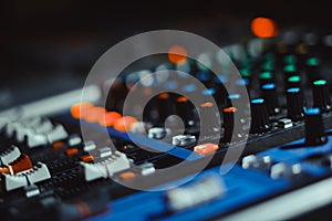 Mixing console at the concert