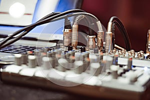 Mixing console at the concert