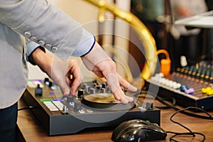 Mixing console. An electronic device for sound recording and mixing