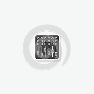 Mixing console icon sticker  on gray background