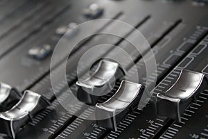 Mixing Desk with Silver Faders