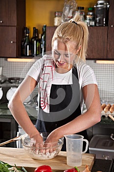 Mixing the dough