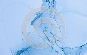 Mixing Inks. Fluid Wave Illustration. Blue Liquid