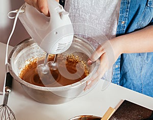 Mixing Muffin Cake Mixture