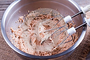 Mixing Muffin Cake Mixture For Baking
