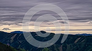 Mixnitz - Strange clouds and view from mount Roethelstein in Styria, Austria. Bushland and Hills photo