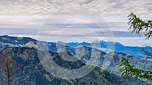 Mixnitz - View from mount Roethelstein in Styria, Austria. Bushland and Hills photo