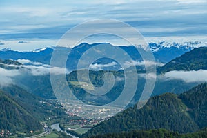 Mixnitz - View from mount Roethelstein in Styria, Austria. Bushland and Hills photo