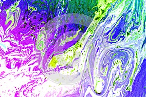 Mixture of acrylic paints. Modern artwork with spots and splashes of color paint. Liquid marble texture. Applicable for. Brush, de