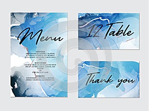 Mixture of acrylic paints for wedding decoration, meny, table, thank you card. Liquid marble texture. Fluid art