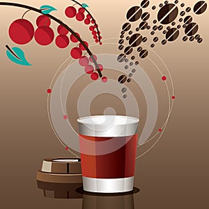 Mixture of coffee. twirl concept. vector illustration.