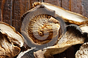 A mixture of dried edible mushrooms