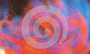 A mixture of multicolored colors in the water