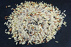 a mixture of raw parboiled and wild rice.